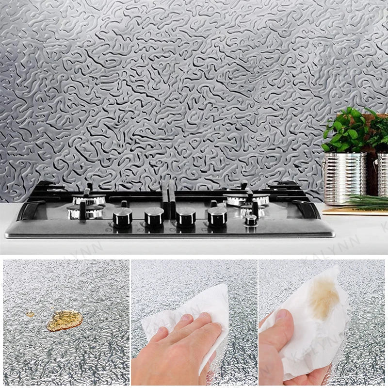 Kitchen Oil-proof Waterproof Stickers Aluminum Foil Stove Cabinet Qme