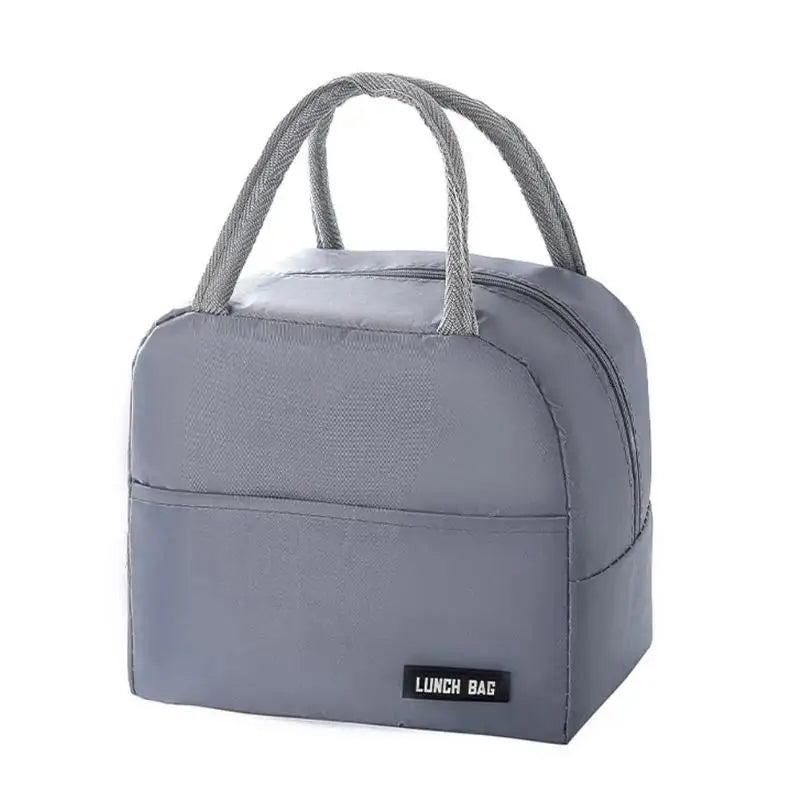 Portable Lunch Box Bag Solid Thickened Thermal Insulation Suitable Qme Gray