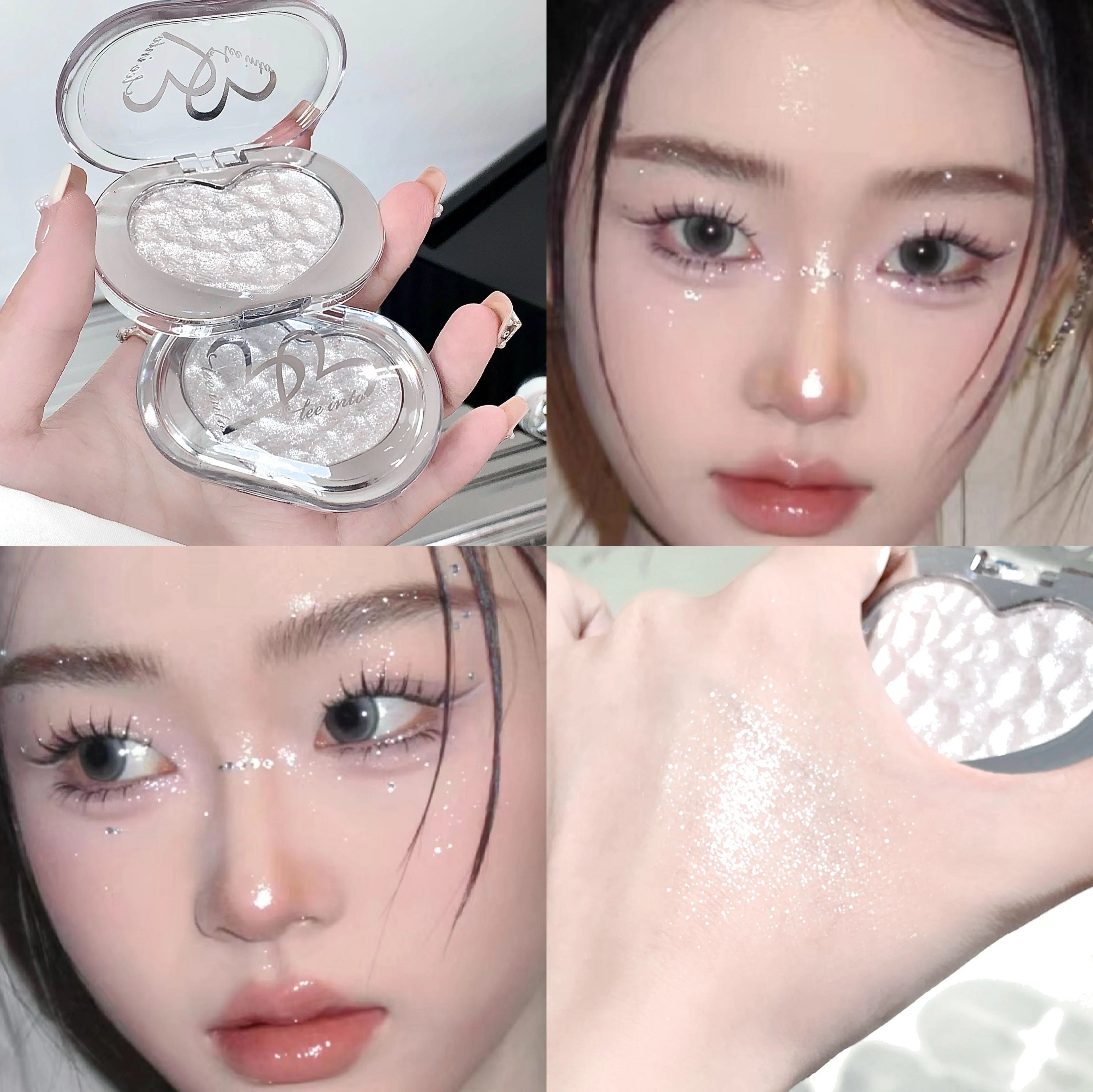 LEE INTO Highlighter Powder Pearlescent Finish Fine Shimmer Silky Qme LE05-1