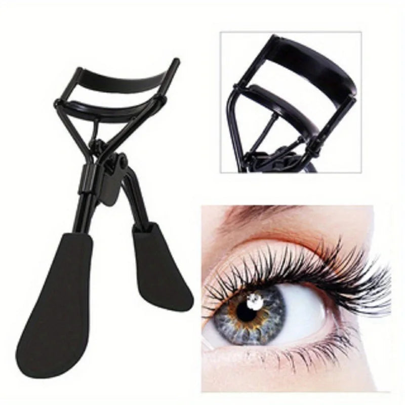1 Portable Eyelash Curler Silicone Pad Stainless Steel Lashes Create Qme