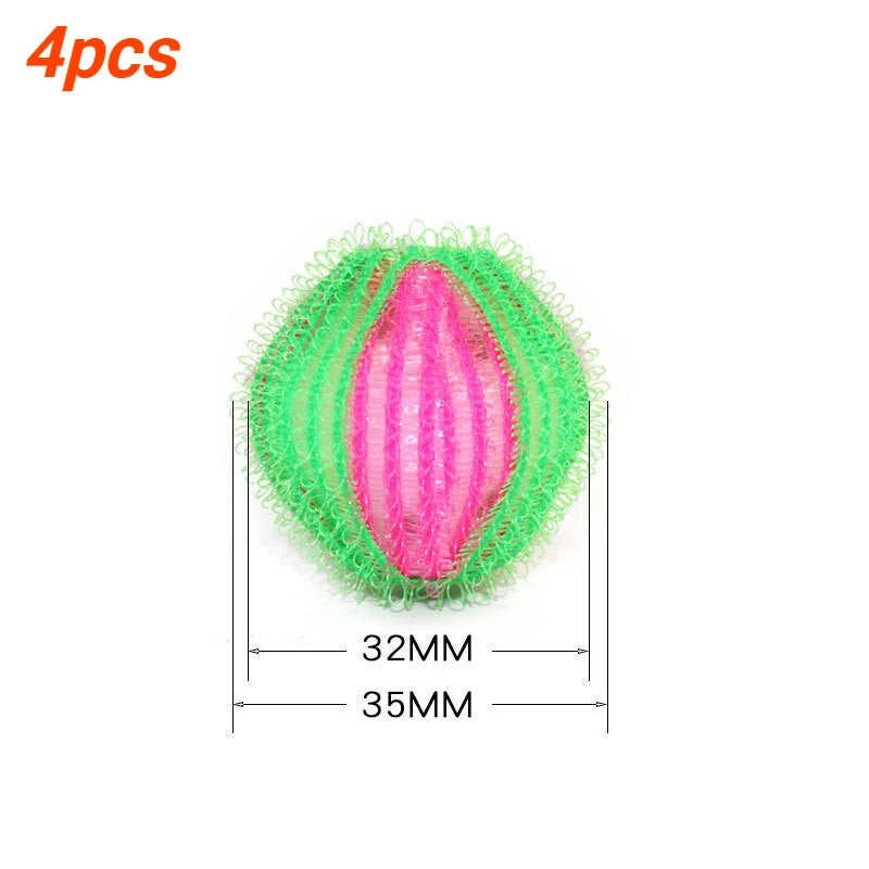 2/4pcs Pet Hair Remover Hair Catcher Reusable Clothes Filter Washing Machine Balls Clean Laundry Ball Washing Machine Accessory Qme 4pcs-green red