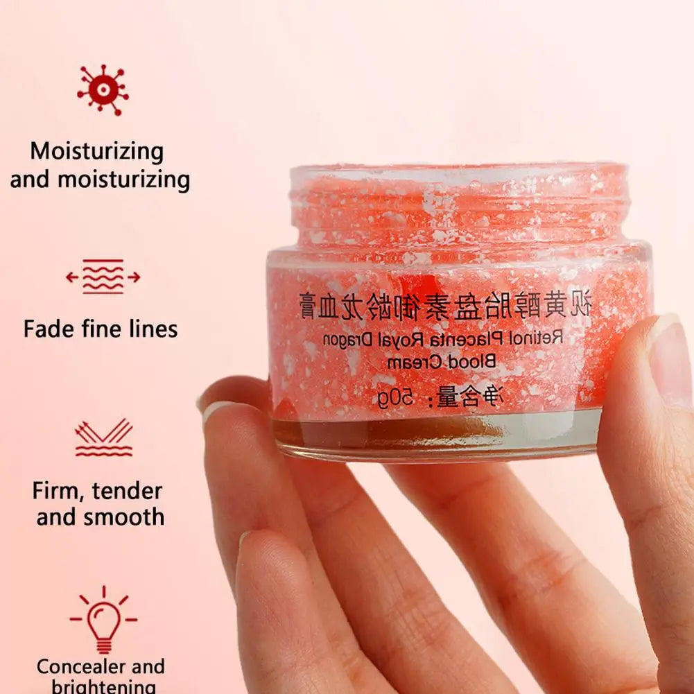 Dragons Blood Easy Cream, Retinol Placenta Dragon Blood Face Cream, Anti Wrinkle Cream For Women Rejuvenate Skin Care 50g Qme
