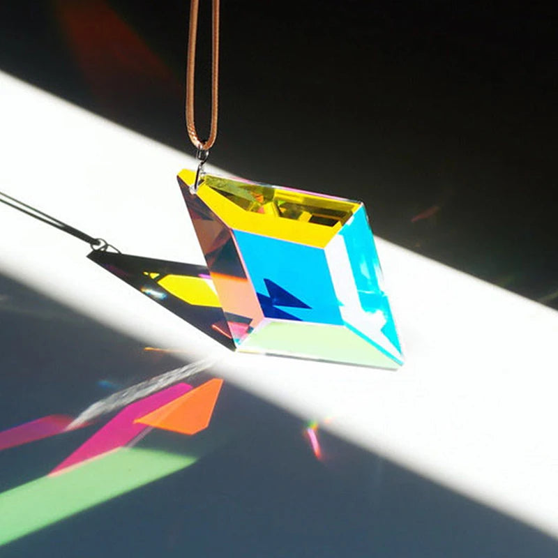 Hanging Pendant Rainbow Chaser Ornament Window Garden Decor Crystals Qme