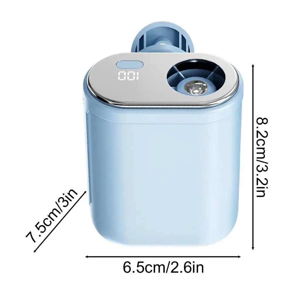 Portable Clip Fan 100-Speed Summer Blower USB Rechargeable With Light 360-Degree Rotatable LED Digital Display Mini Clip On Fan Qme China Mainland Blue