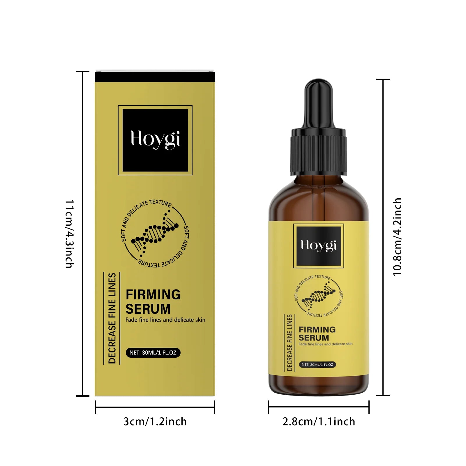 Anti-Wrinkle Firming Serum Facial Anti-Aging Lifting Essence Tighten Elasticity Boost Fade Fine Lines Non Greasy All Skin Types Qme 30ml Boxed