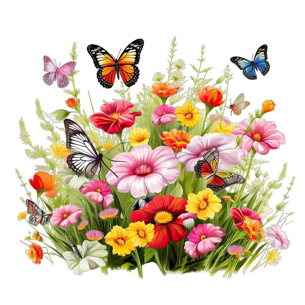 Wall Stickers Butterfly Flower Removable Wall Decal Self Adhesive Toilet Bathroom Refrigerator Sticker Living Room Bedroom Decor Qme