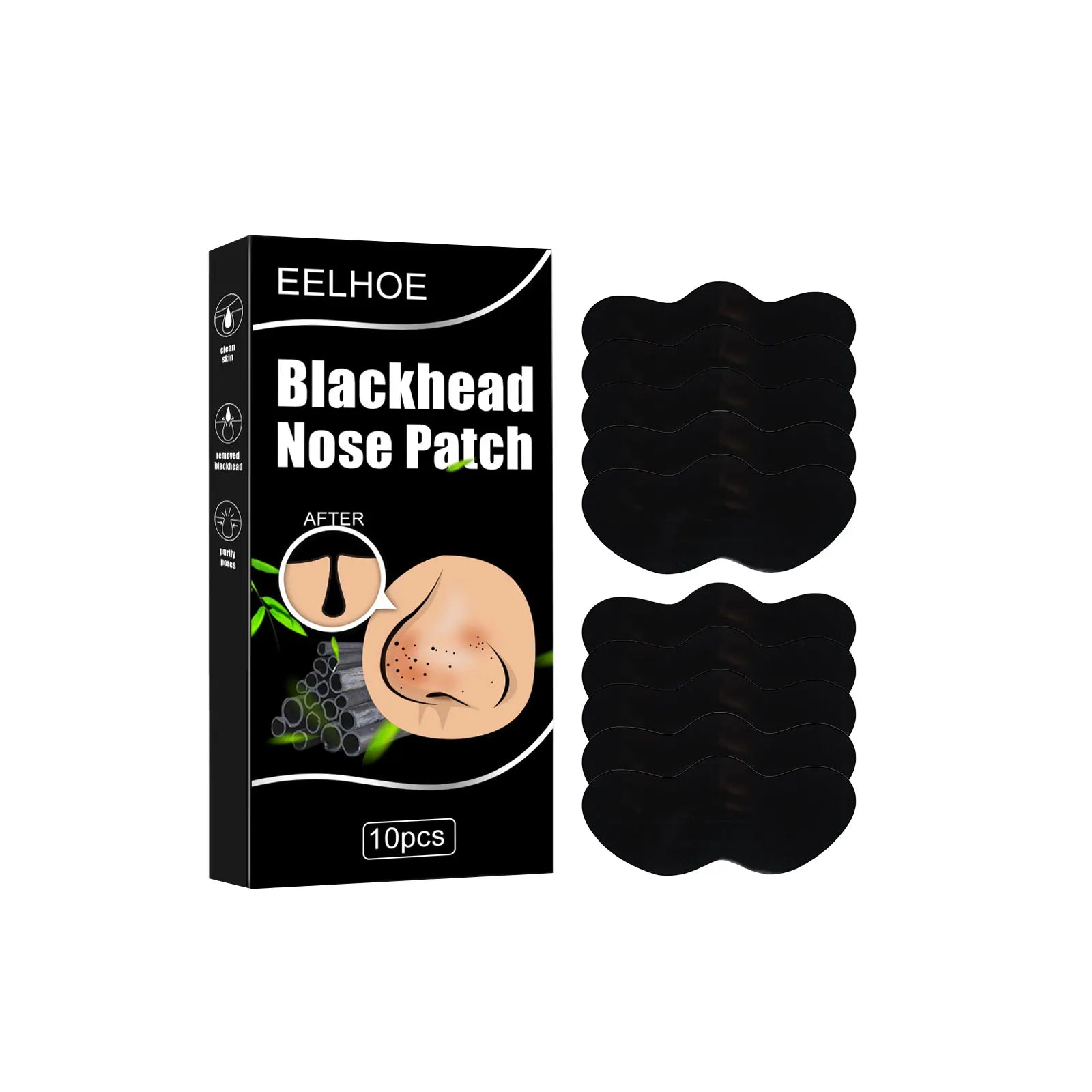 Pore-Cleaning Nose Strips Pore Cleaning Blackhead Remover Smooth Skin Remove Black & White Heads Oil-Control Shrink Pores Qme Charcoal