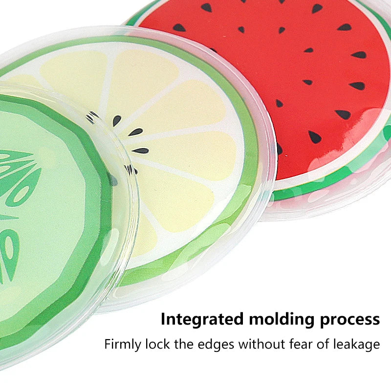 Round Cartoon Cold Compress Eye Mask Fruit-themed Ice Dark Circles Qme