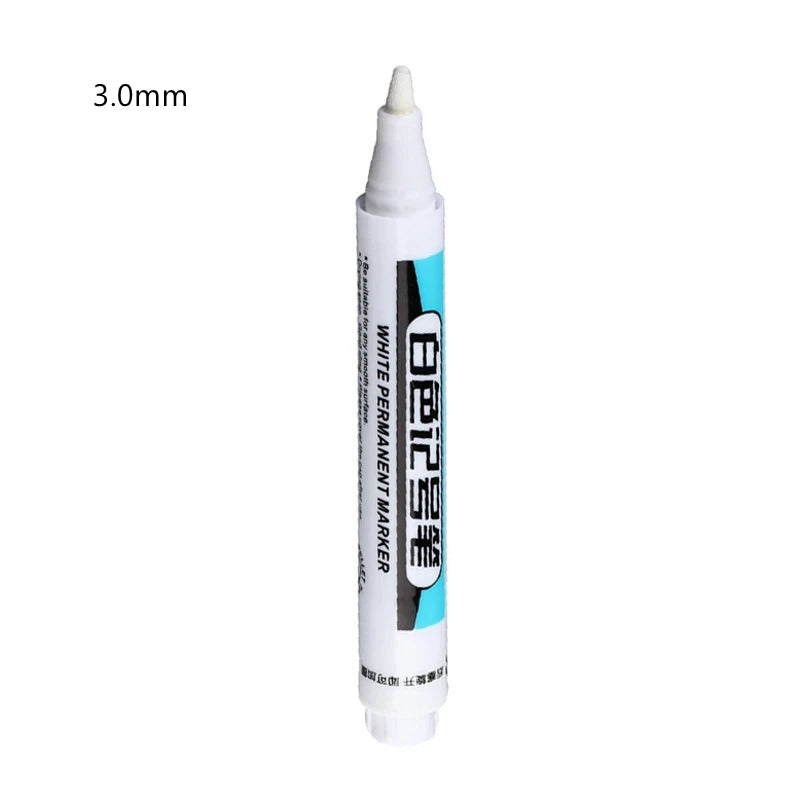 0.7/1.0/2.5mm White Paint Marker Pen Deep Hole Markers Pen Set Waterproof Permanent Oily Pens for Rock Wood Glass Tiles Qme 2.5mm White-1pcs
