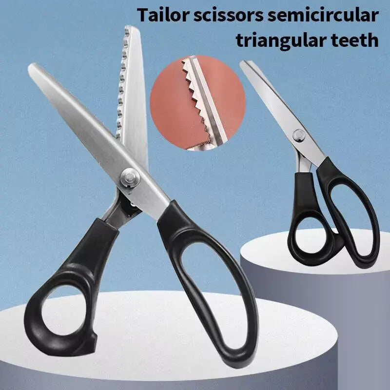 High-Carbon Stainless Steel ZigZag Scissors - Sharp Triangle Teeth for Precise Cutting, Ideal for DIY Handiwork,Sewing,Tailoring Qme
