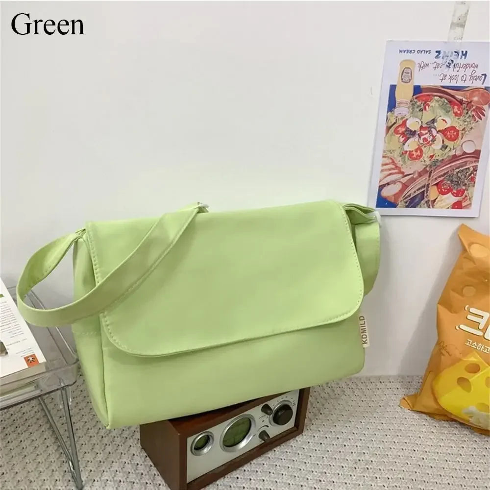 Canvas Shoulder Bags Women Simple Large Capacity Students Couples Shoulder Crossbody Commuter Casual Versatile Class Tote Bag Qme GN