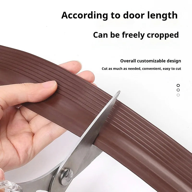 1M TPE Door Bottom Gap Sealing Strip Self-adhesive 3-layer Windproof Anti-Cold Noise Reduction Wearproof Window Weather Strip Qme