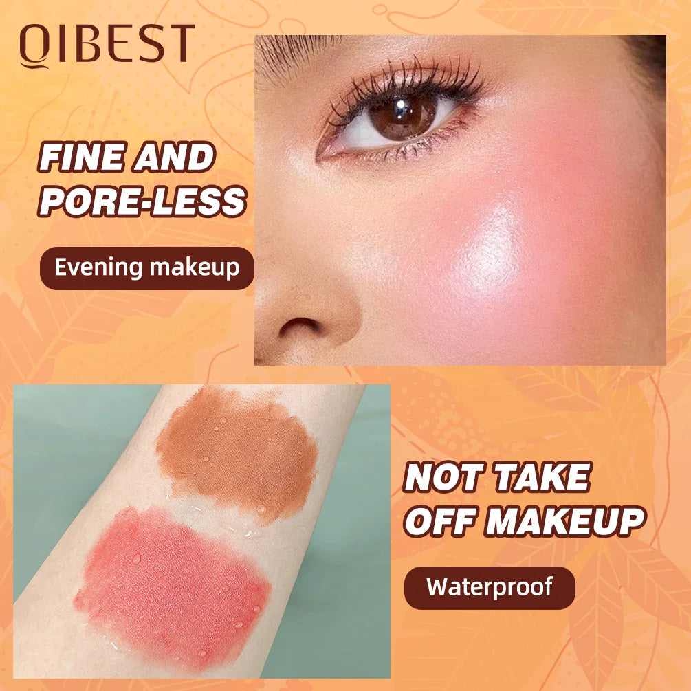 QIBEST Double Ended Contouring Blush Cream 2 In 1 Multiuse Makeup Stick Face Blusher For Lip Eyes Long Lasting Matte Bronzer Qme