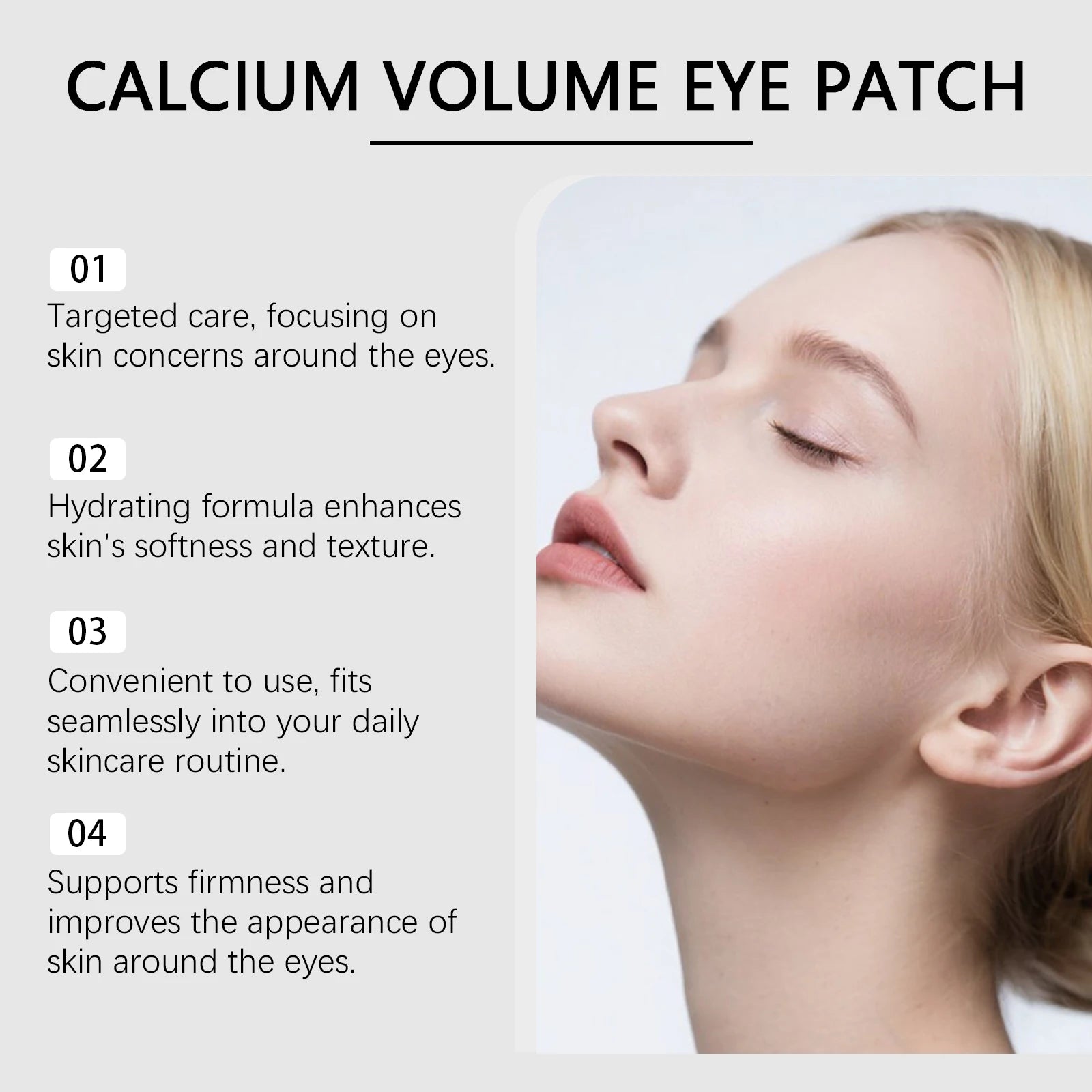Calcium Volume Eye Patch Hydrating Smoothing Eye Treatment Anti-Puffiness Lifting Firming Eye Area Soft Smooth Eye Patch Qme