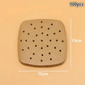 Square Air Fryer Paper Disposable Parchment Liners Non-stick Steamer Qme 15cm