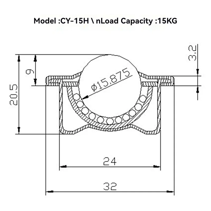A02F-5/8Inch CY-15H Rollers, 40PCS Carbon Steel Ball Bearings, Roller Ball Transfer Casters For Efficient Movement Qme