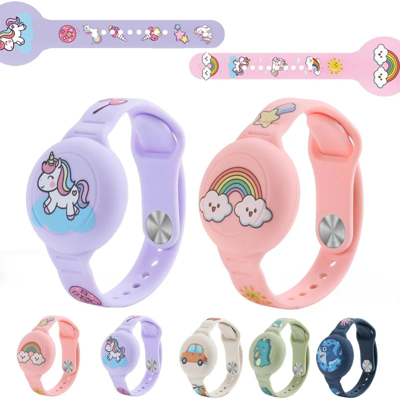 New Waterproof For Apple Airtag Holder Wristband Kids Silicone Case Bracelet Children For AirTags Case Watch Band Qme