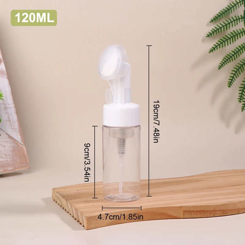 100 120 150 200 Empty Facial Cleanser Mousse Foam Gel Head Wash Brush Qme 120ml Transparent
