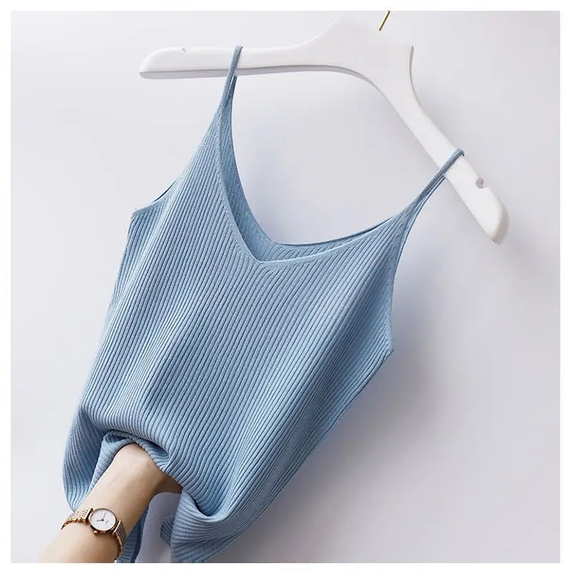 Large Suspender Vest Inner Bottom V-neck Ice Silk Sexy Short Thread Qme QL XL