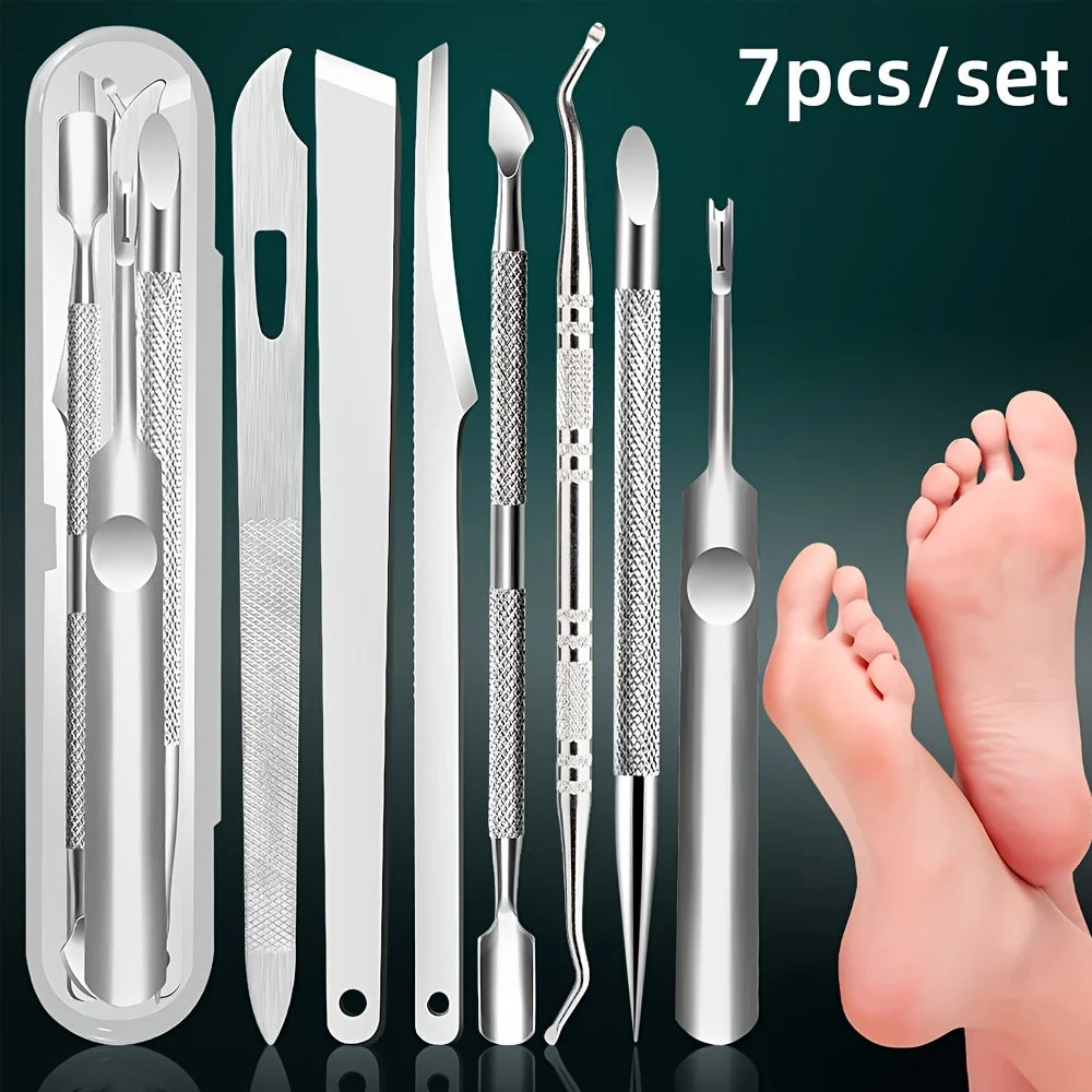 Stainless Steel Nail Care Precision Cuticle Remover Trimmer Includes Qme 7PCS