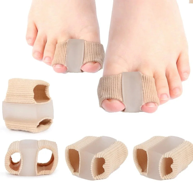1/2/4pcs S/L Gel Bunion Toe Separator W/Fabric Lining for Big Toe Silicone Toe Spacers Protector for Overlapping Toe Qme