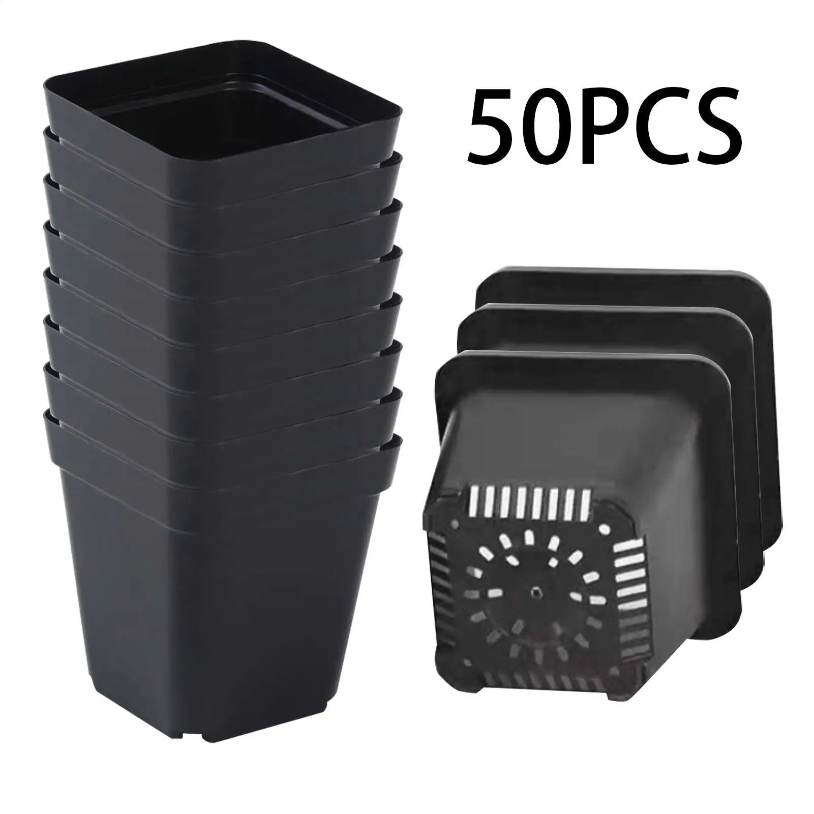 Pots For Seedlings Black Square Seedling Cups 50pcs Starter Pots Seedling Pots Nursery Pot Gardening Kit For Fruits Seedlings Qme