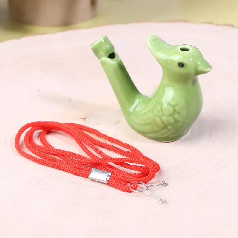1 Bird Whistle Water Musical Ceramic Colorful Animal Shape Early Qme Green