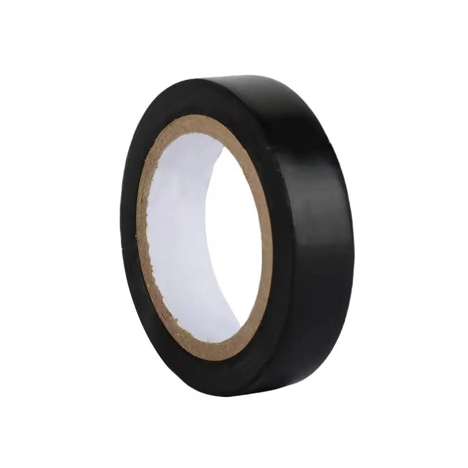 PVC colored electrical tape is waterproof, flame-retardant, insulated, and environmentally friendly Qme Black 1Roll 12M 18mm