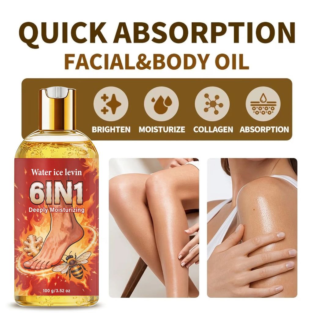 Collagen Infused 6-in-1 Body Care Oil, Gentle Hydrating & Firming Formula for Skin Qme