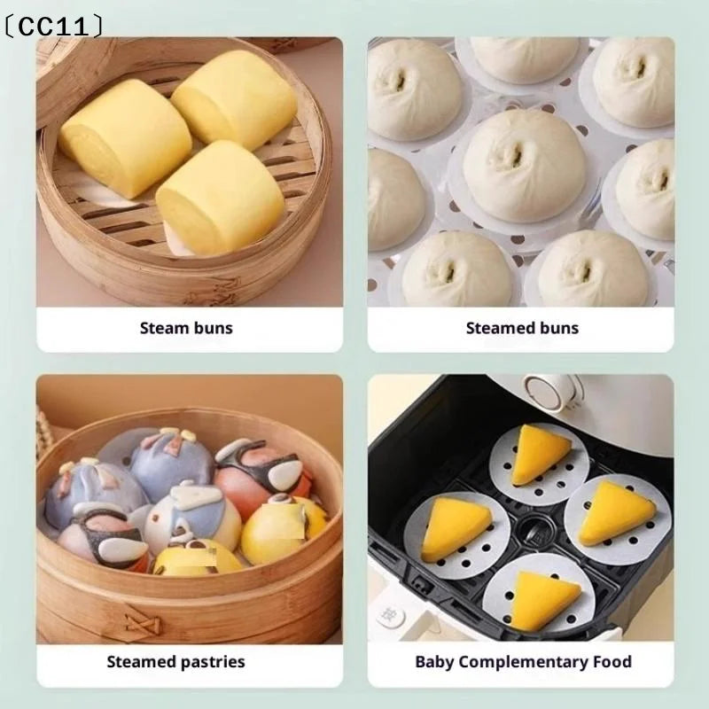100 Disposable Steaming Paper Baking Silicone Oil Non-stick Steam Qme