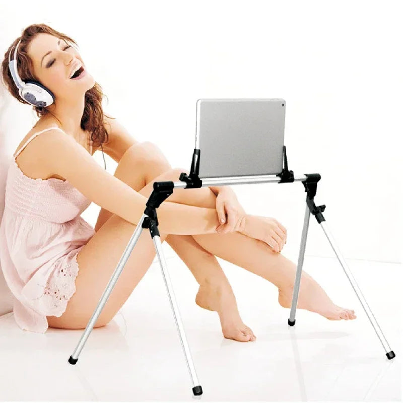 Tablet Stand Phone Holder Adjustable Lazy Bed Floor Desk Tripod Foldable Desktop Mount for IPhone IPad Kindle Galaxy Tab Support Qme