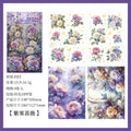 4pcs/pack Large size Aesthetic Flowers PET Stickers Shell Light DIY Scrapbooking Decor Stationery Collage Junk Journal Supplies Qme F
