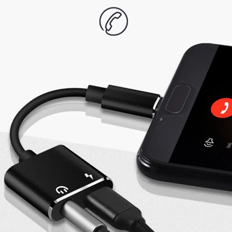 5pcs Mobile Phone Type-c To 3.5mm Two-in-one Adapter for Listening To Songs and Charging Mobile Phone Adapter Audio Adapter Qme