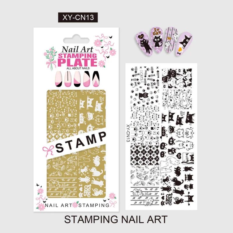 Template Stencils Bowknot Patterns Nail Stamping Plates Nail Art Stamper Kawaii Bow Image Plate Manicure Tools Qme CN13