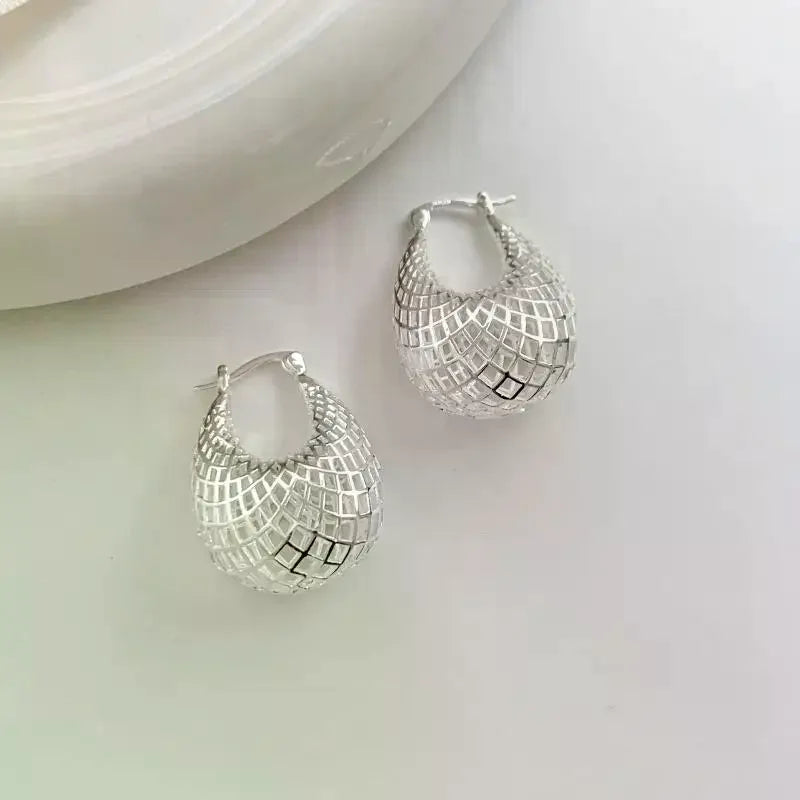 Trendy Simple Hollow Out Water Droplets Big Web Earring For Women Vintage Fashion Earrings Jewelry Party Accessories Gifts Qme