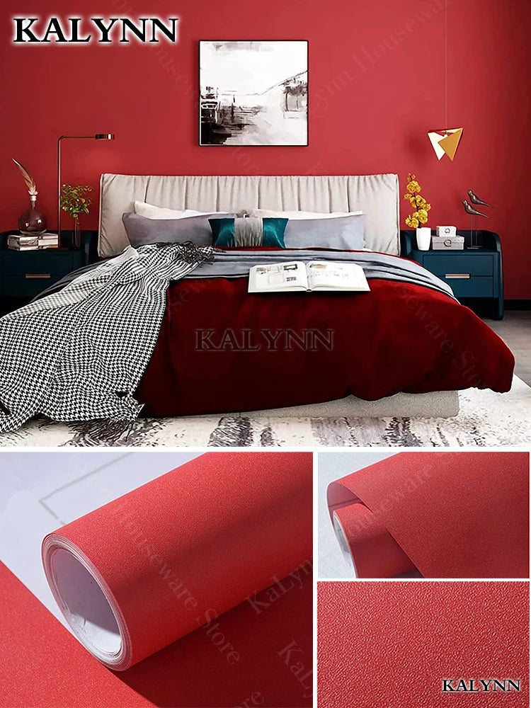 Solid Peel Stick Wallpaper Vinyl Colored Wall Paper Self Adhesive PVC Qme