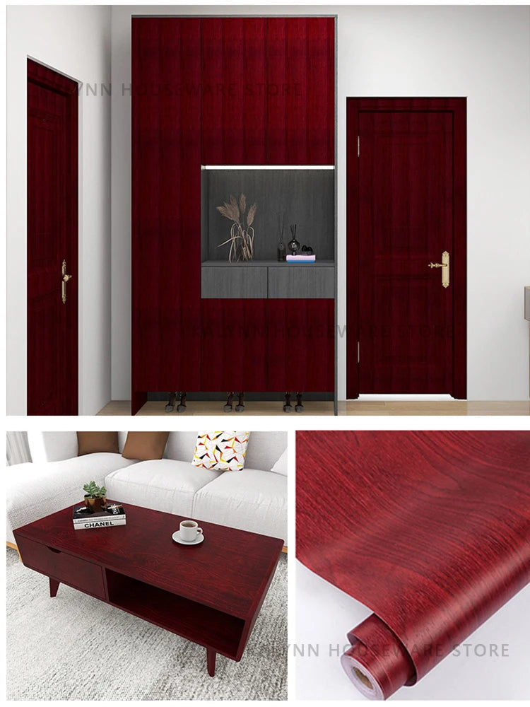 Wood Contact Paper Wallpaper Peel Stick Light Grain Stickers Cabinets