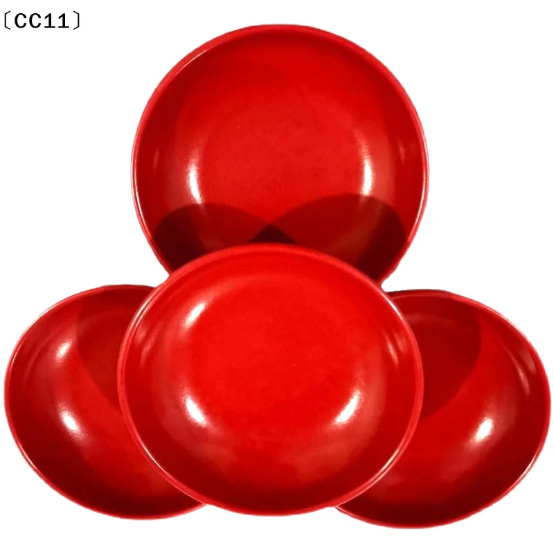 Red Black Round Sauce Dishes Food Dipping Bowls Melamine Seasoning Qme