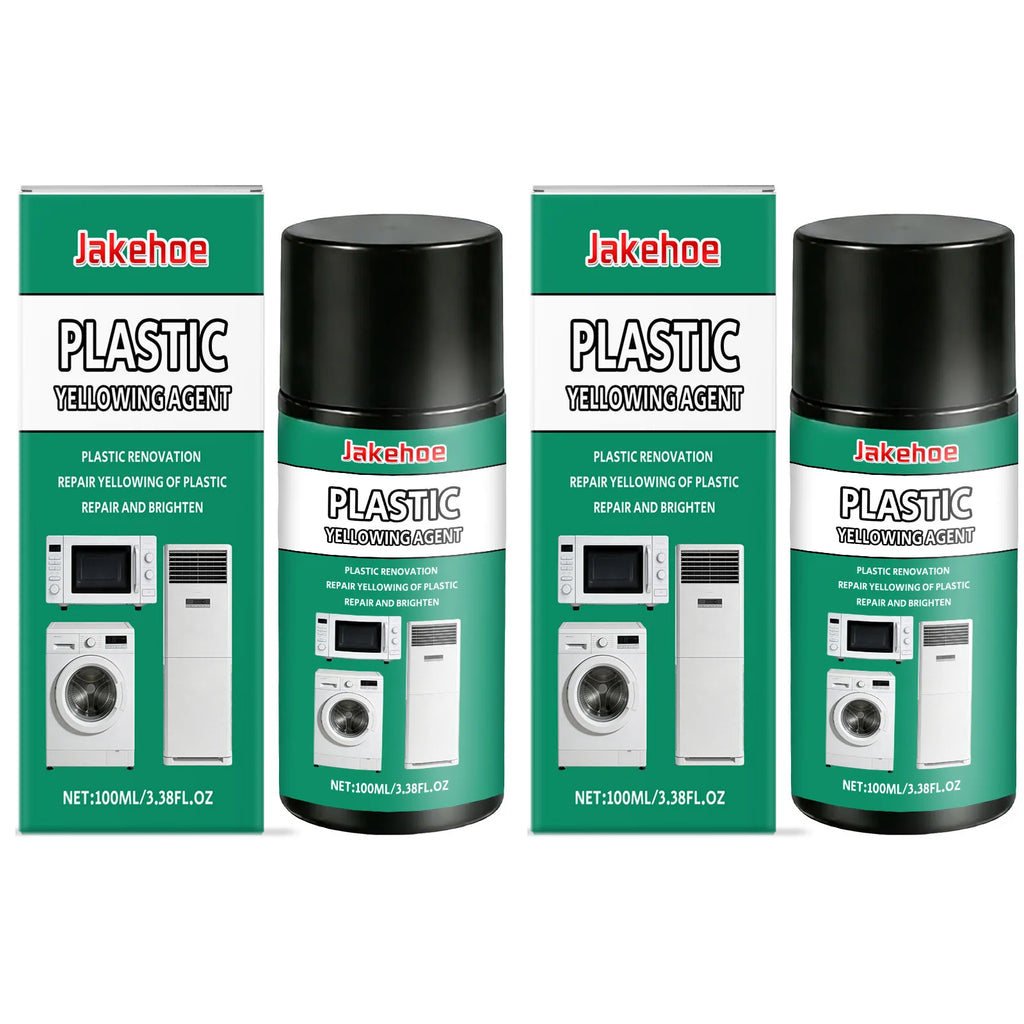 Plastic Parts Yellowing Cleaner Clear Stains Repair Yellowing Plastic Renovation Brightening Household Appliances Car Light Care Qme 2 x 100ml Boxed