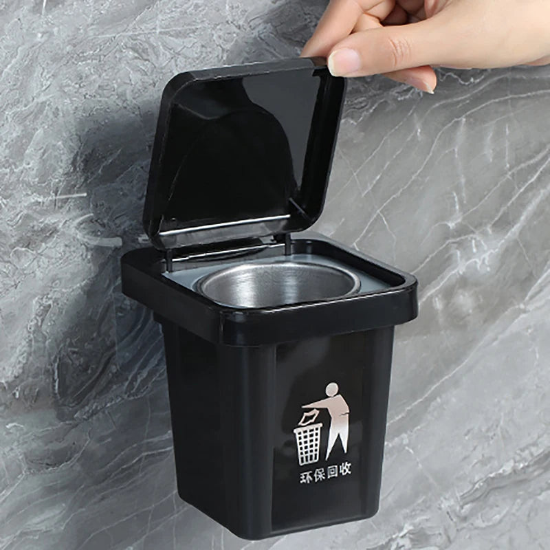 Lid Stainless Steel Ashtray Bathroom Wall Hanging Notch Anti-fly Ash Qme
