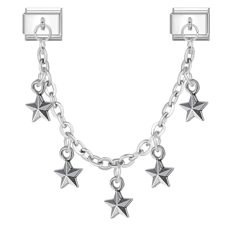New Fashion Beautiful Personality Round Ball Stars, moon Flower Butterfly Charm Italian Links Fit 9mm Bracelet DIYMaking Jewelry Qme S 20