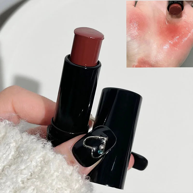 Retro Rose Tube Lipstick Blush Moisturizing Waterproof Multi-Purpose Matte Cheek Tint Blusher Red Lip Mud Face Cosmetics Makeup Qme