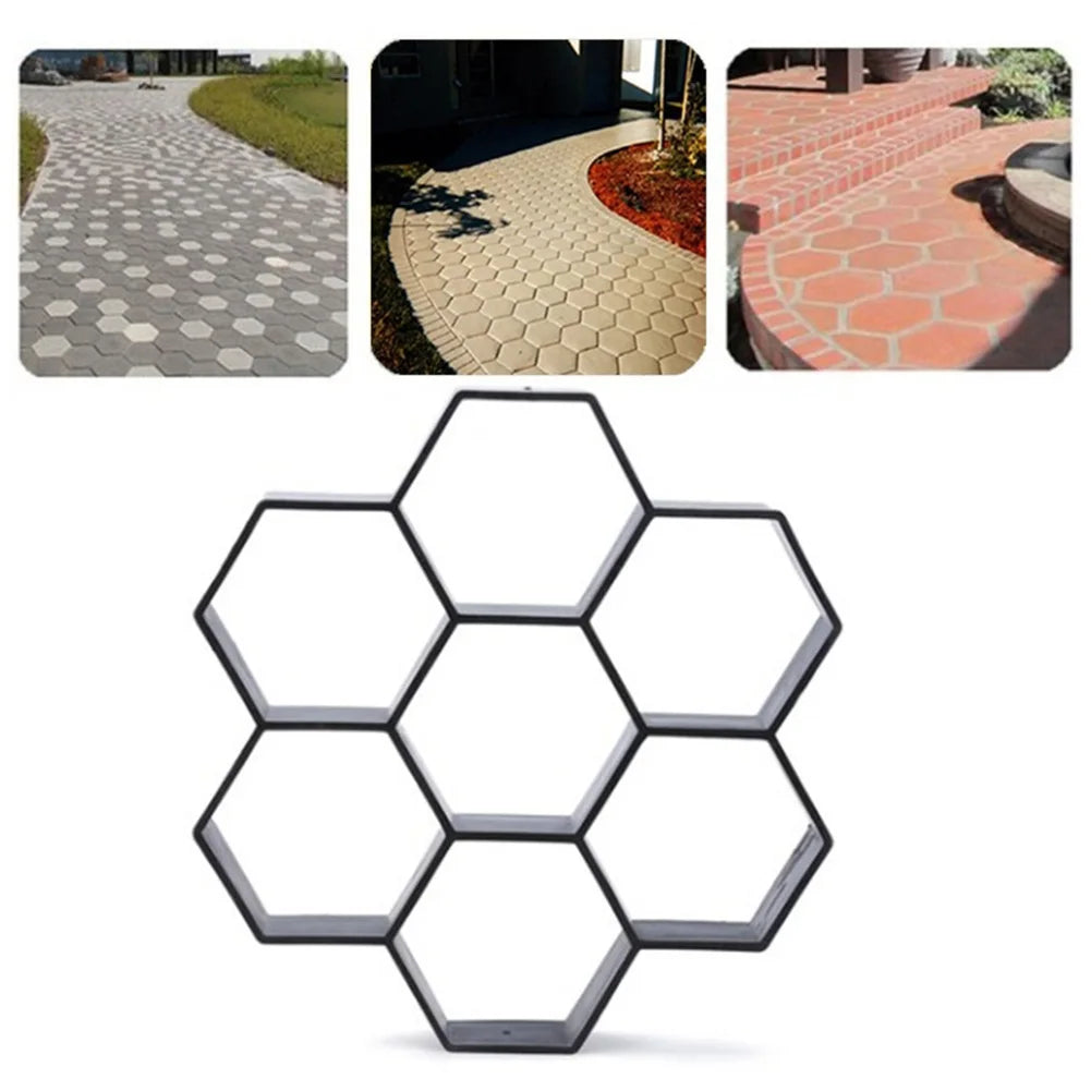 DIY Path Maker Paver Molds Stone Brick Concrete Mold Concrete Cement Walk Garden Path Paving Paver Reusable Patio Mold Maker Qme