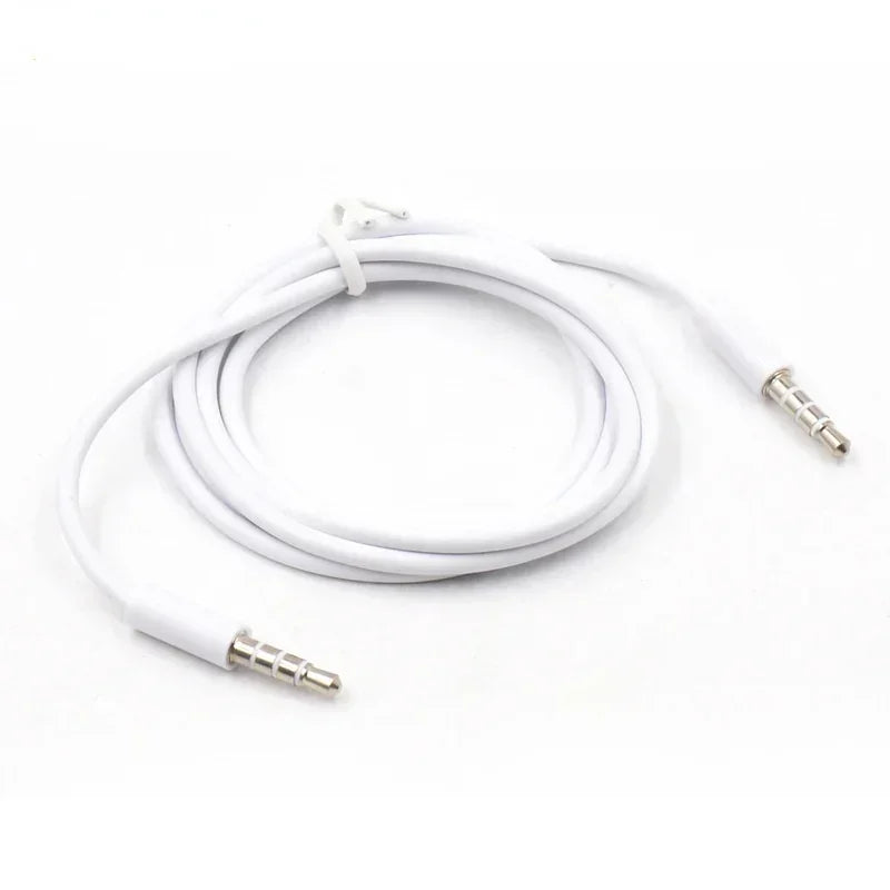 1m Aux Audio Line 3.5mm Male To Cable Stereo Car Public Digital Cables Qme WHITE 1m