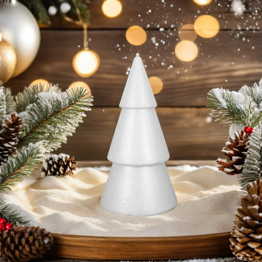 6Pcs Polystyrene Christmas Tree Foam Cones White DIY Craft Decoration High Density Lightweight Shape Retention Holiday Arts Qme