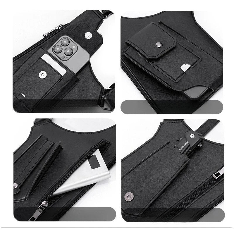 Men's Retro Strap Underarm Satchel Multi-functional Outdoor Bag Qme
