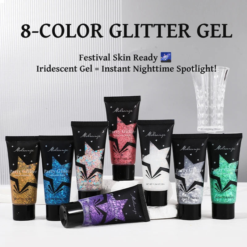 Sequin Gel Its Own Viscosity Easy Push Apply Long-lasting Makeup Qme