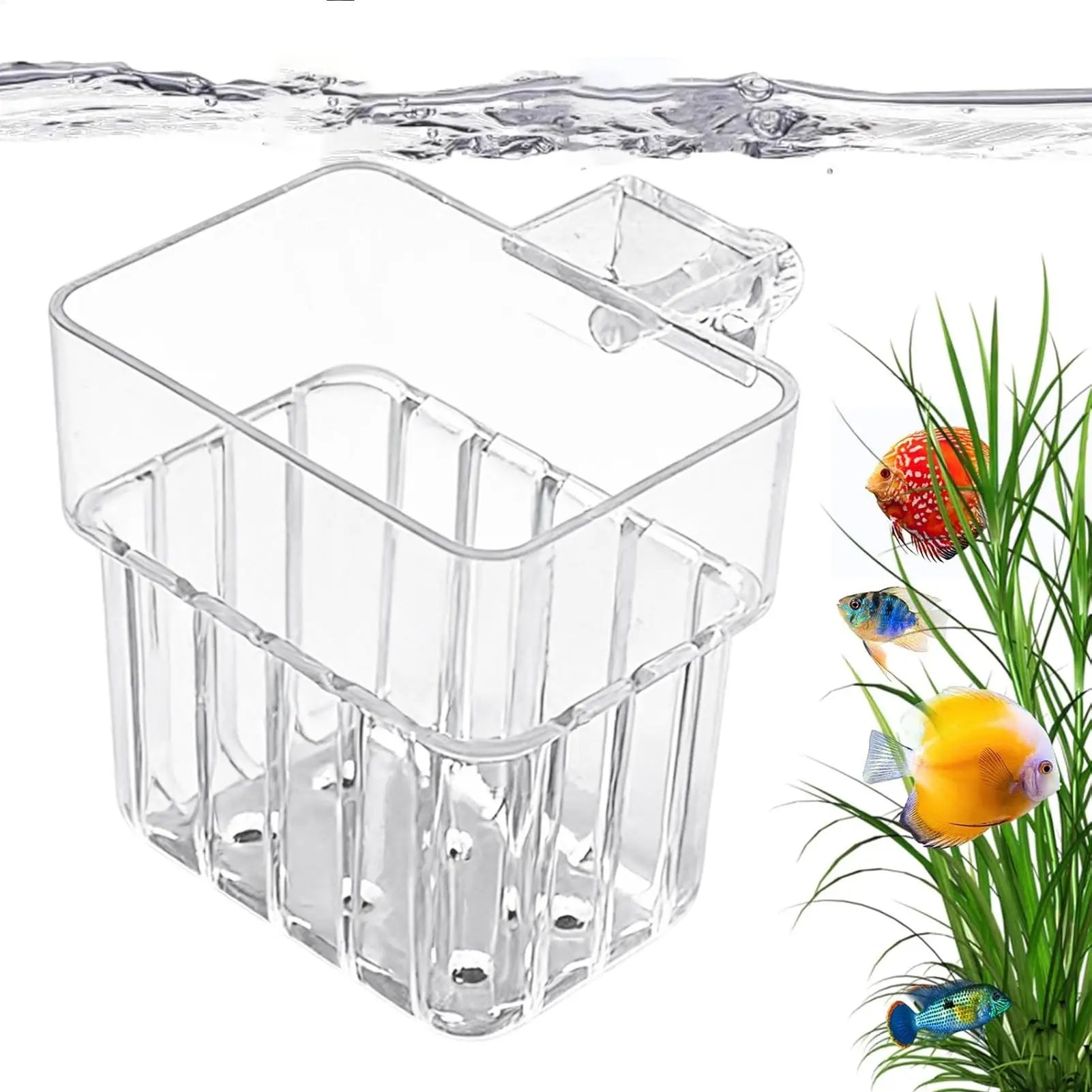 1pcs Plant Holder For Fish Tank Transparent Hangable Pot Cup Aquatic Plant Holder For Fish Tank Hydroponic System Indoor Home Qme