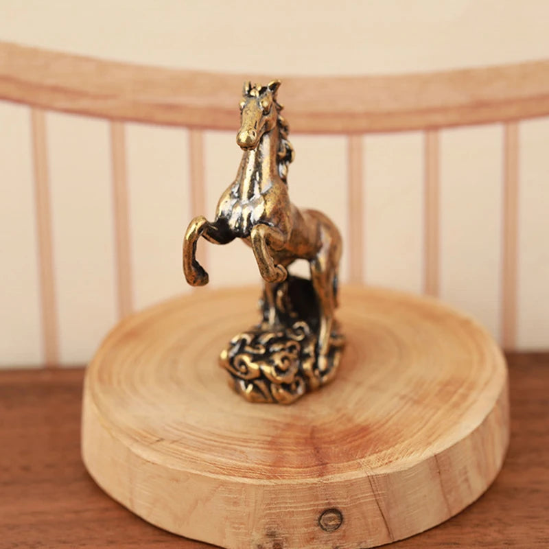 Horse Statue One Bronze Desktop Ornament Living Room Coffee Table Qme