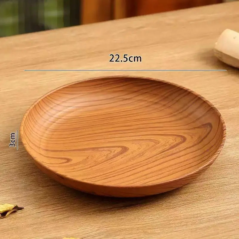 Japanese Style Tea Tray PP Plastic Wood Grain Serving Tray For Home Hotel Restaurant Multipurpose Cup Plate Wooden Spoon Qme A2
